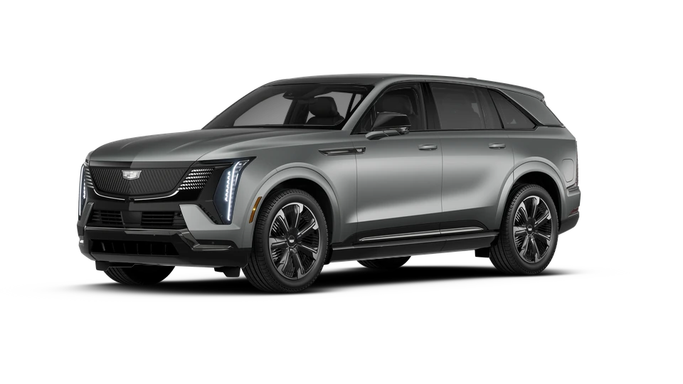 Cadillac Escalade IQ in metallic red, front three-quarter view